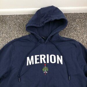 Merion Golf Club Hoodie Levelwear Embroidered Sweatshirt Fleece Blue Mens Large
